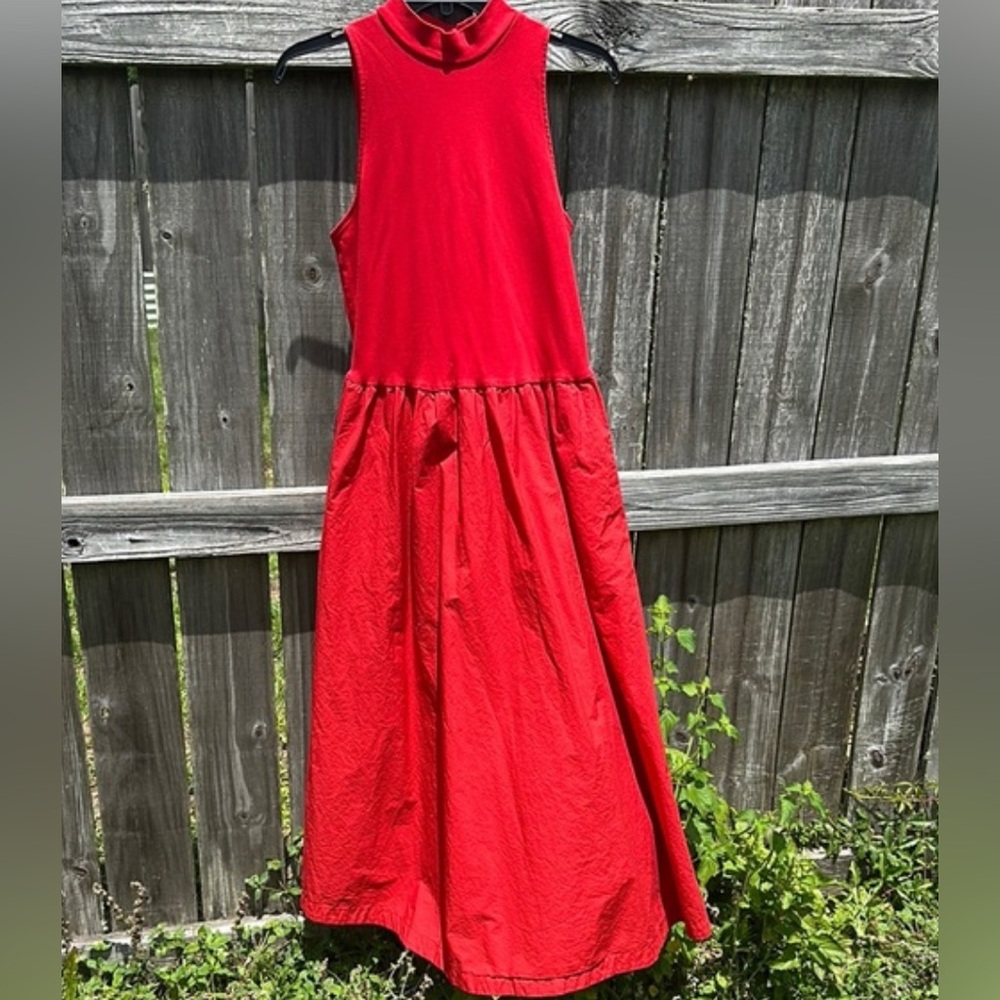 NWT Red mock turtleneck sleeves dress with pockets. LMK if you need more photos!